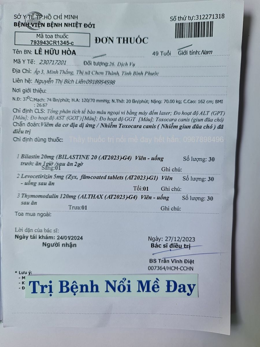 Thuốc trị nổi mề đay